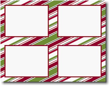 Holiday Stripes 4-up Postcard